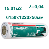 Мат минераловатный 40 rn Стандарт, 6150x1220x50 мм, 15,01 м2